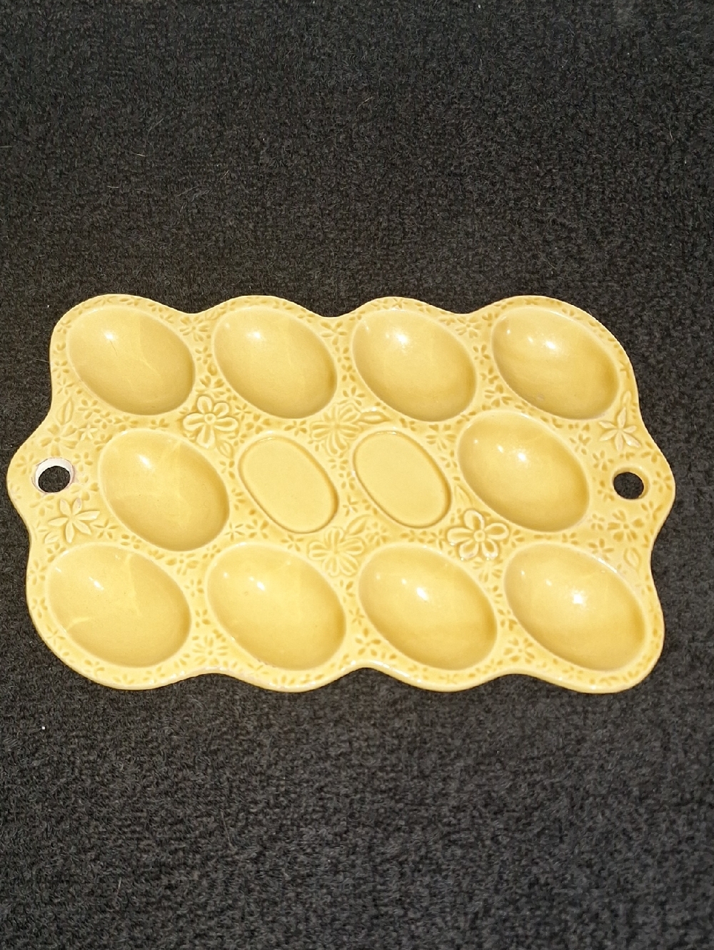 Vintage CM Inc Chadwicks Japan Ceramic Deviled Egg Tray - Gold Yellow